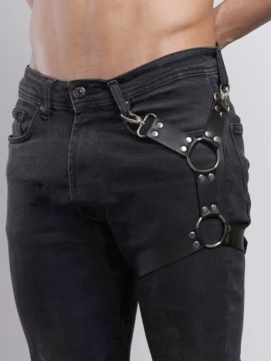 Other - Men's PU Thigh Garter Belt Trouser Strap Leg Harness Punk Goth One Size